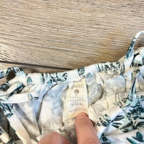 Kate Quinn Ruffle Sun Top Tank Top Layered 6-12M Bamboo Leaf Print - Picture 3 of 5